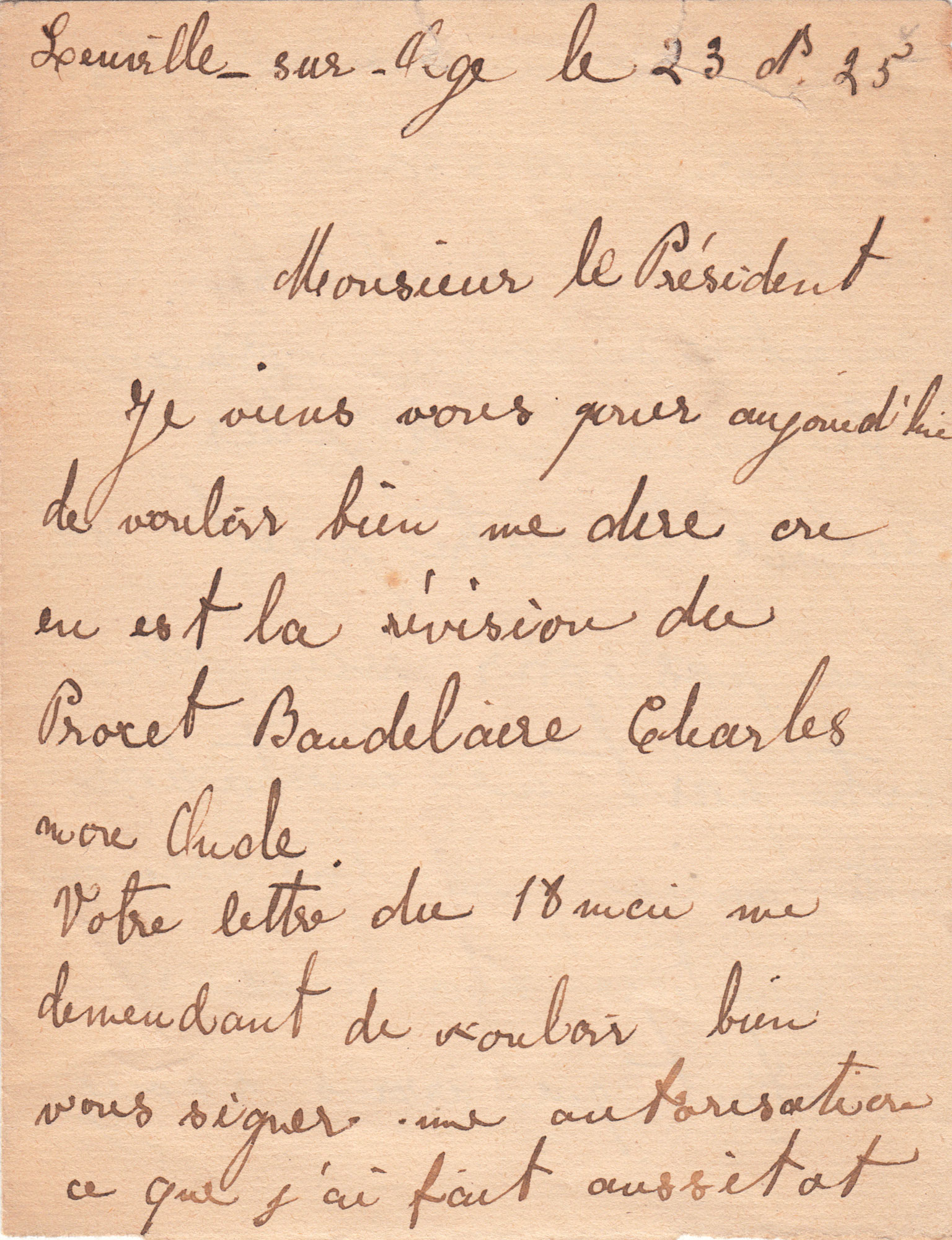 Lettre de Mme Blanche Dutertre