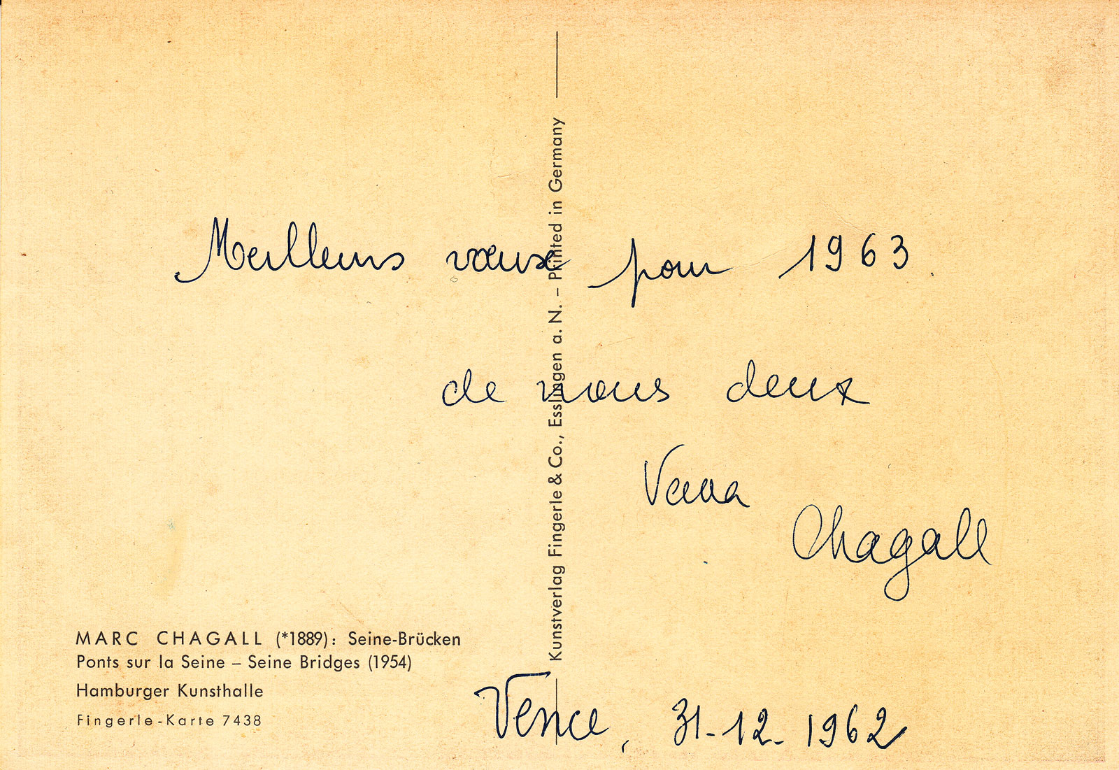 Carte Vava Chagall